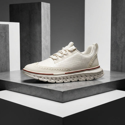 Zapatillas luxury Oxford Blanco perla