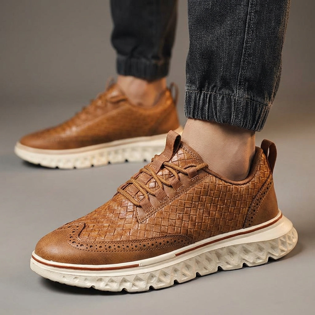 Zapatillas luxury Oxford Billonaire cuero cafe