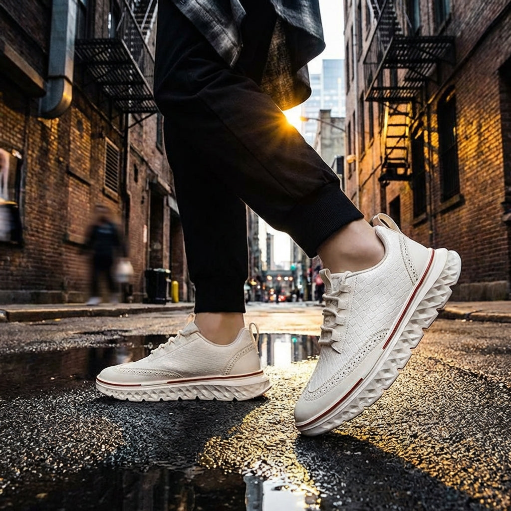 Zapatillas luxury Oxford Blanco perla