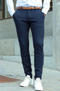 Pantalón elastico Brillare Mark con rayas color azul Night