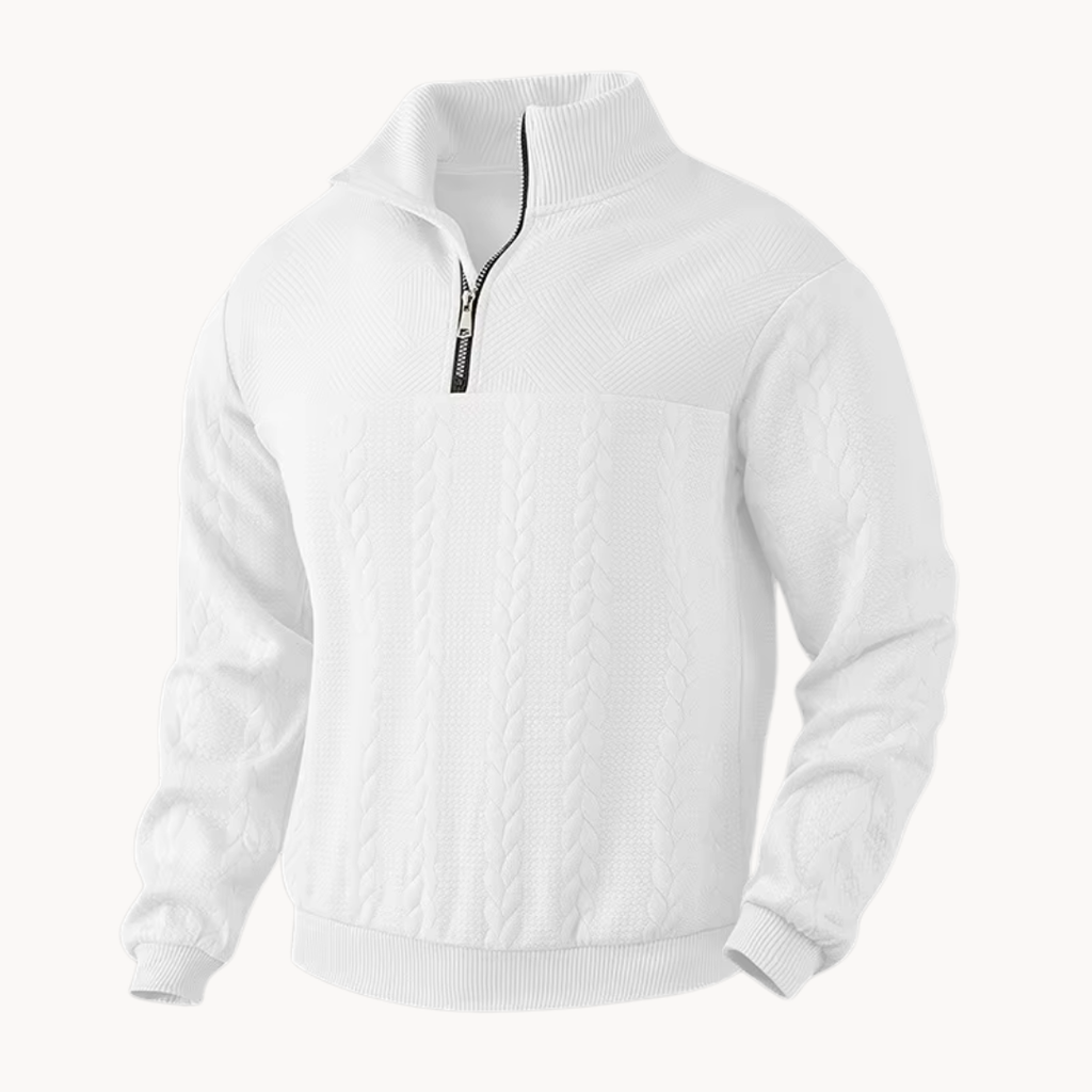 Callum Cable Quarter Zip Pullover