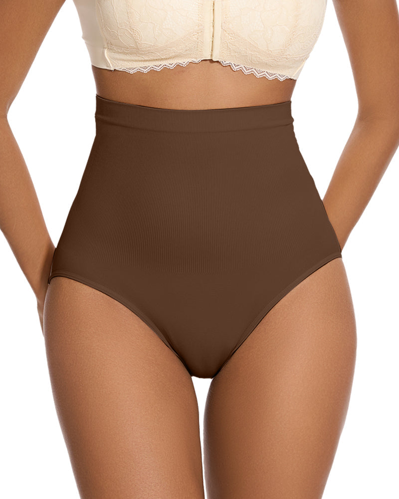 Braguita de talle alto con control de abdomen (paquete de 2)