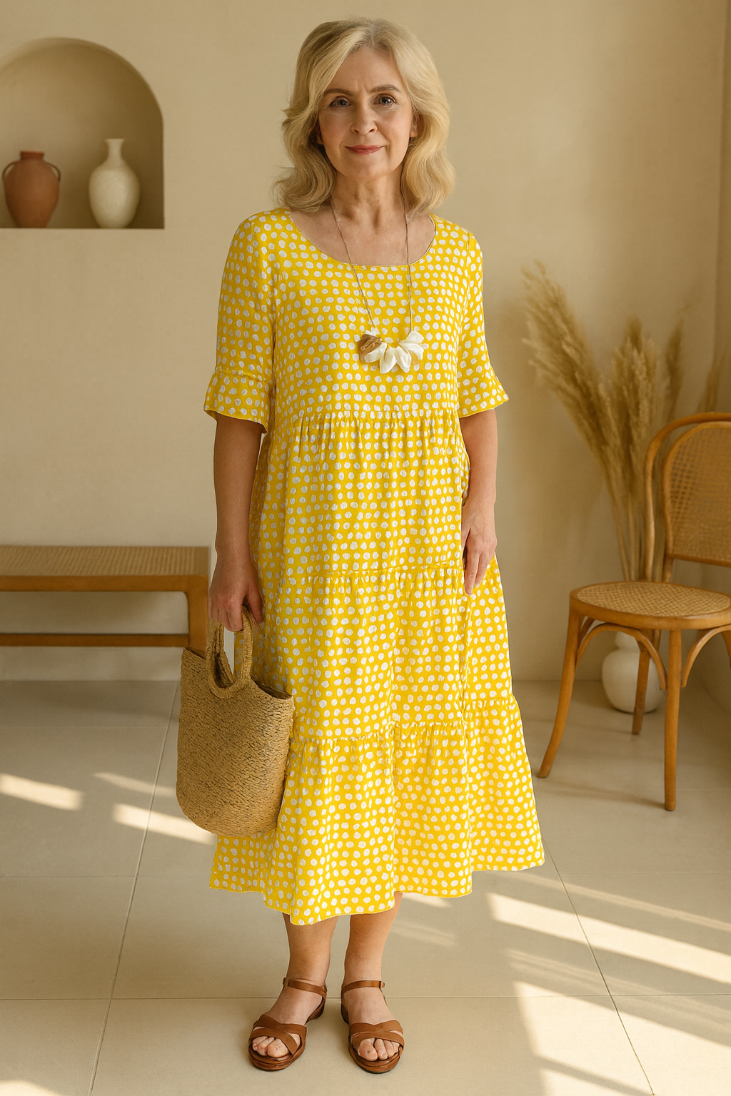 Zara outfit completo | Vestido Midi de Manga Corta + Sandalias de verano para mujer 2x1