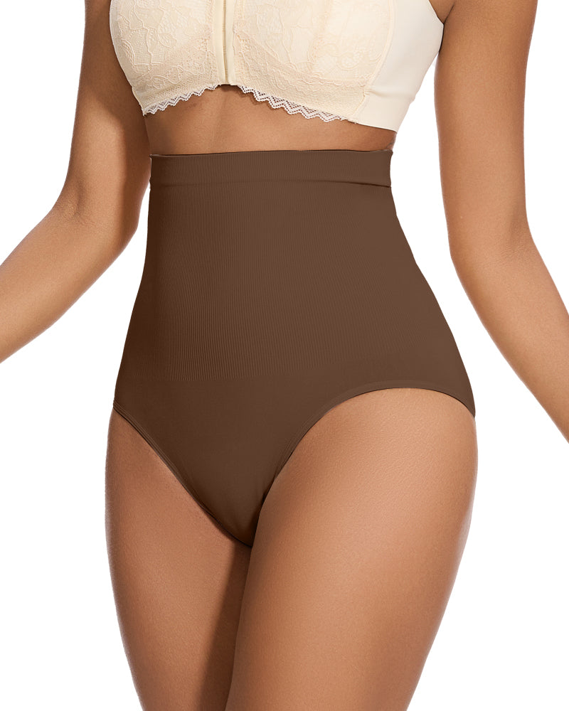 Braguita de talle alto con control de abdomen (paquete de 2)