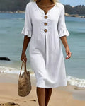 Vestido informal blanco de mujer.