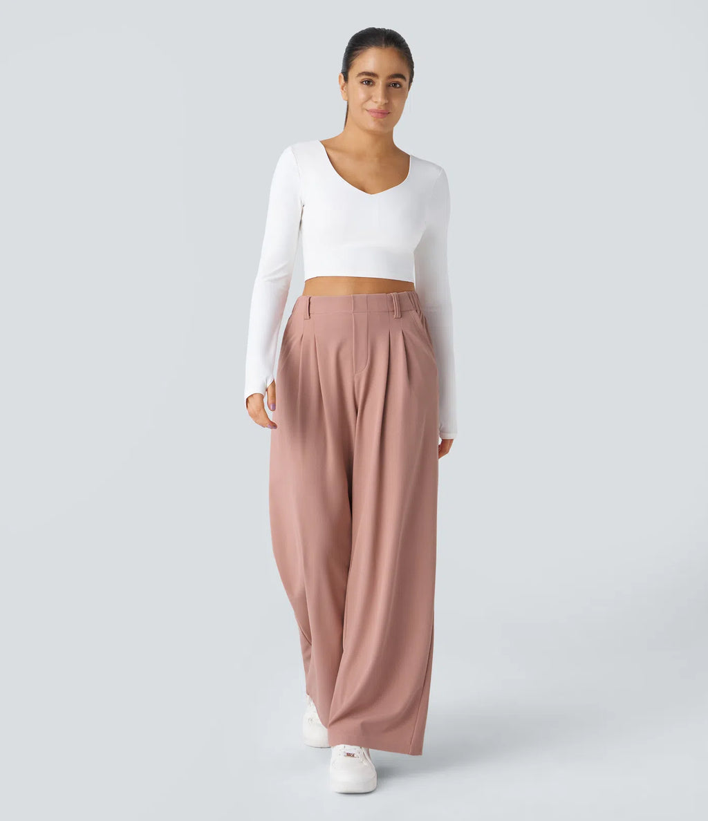 Pantalón elástico de cintura alta