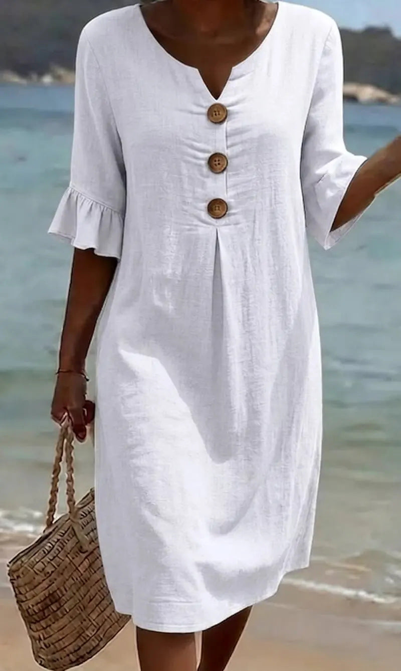 Vestido informal blanco de mujer.