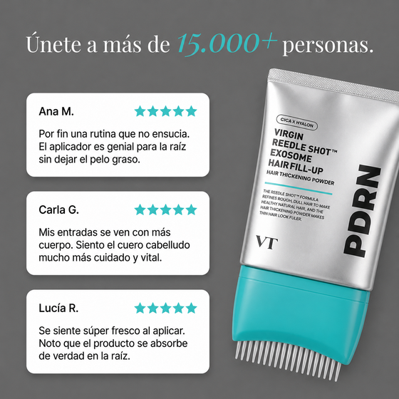 Sérum capilar con cepillo, microneedling líquido original y PDRN.