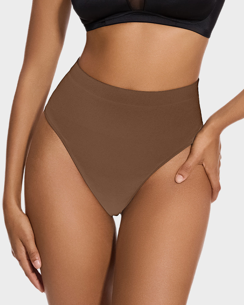 Tanga de cintura media con control de abdomen (paquete de 2)