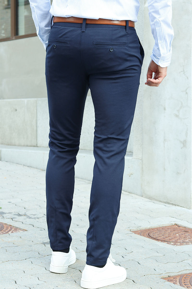 Pantalón elastico Brillare Mark con rayas color azul Night