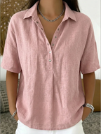 Blusa con cuello y detalle de botones ¡TEMPORALMENTE 1+1 GRATIS!