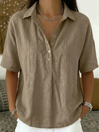 Blusa con cuello y detalle de botones ¡TEMPORALMENTE 1+1 GRATIS!