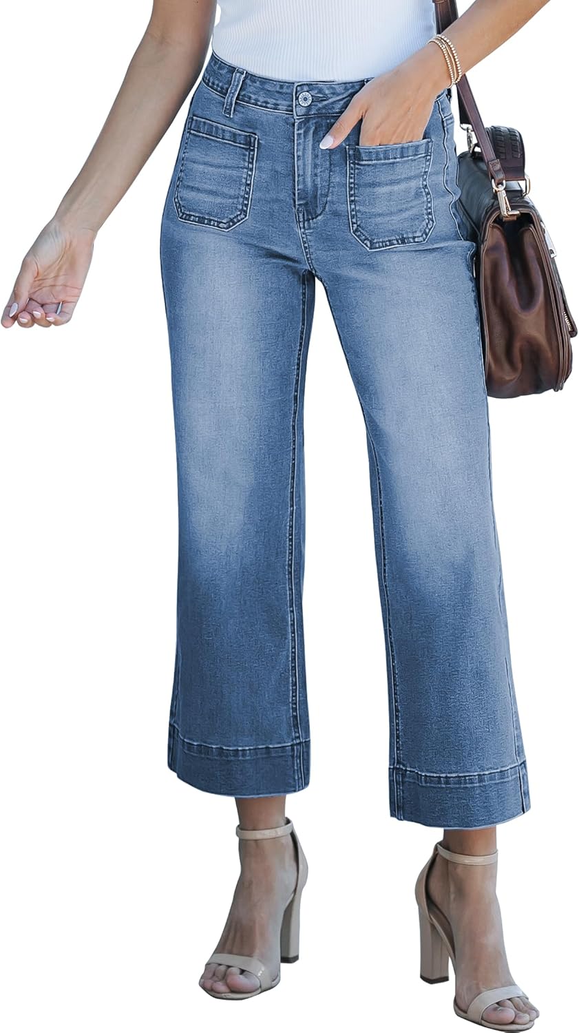 Brillare Jeans de cintura alta, acampanados & elásticos