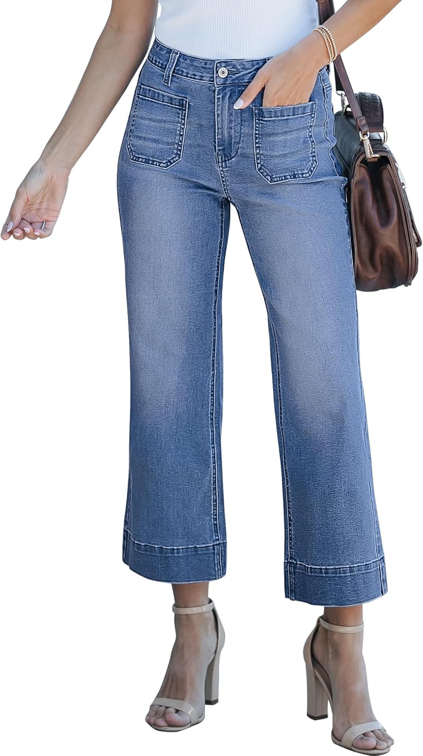 Brillare Jeans de cintura alta, acampanados & elásticos