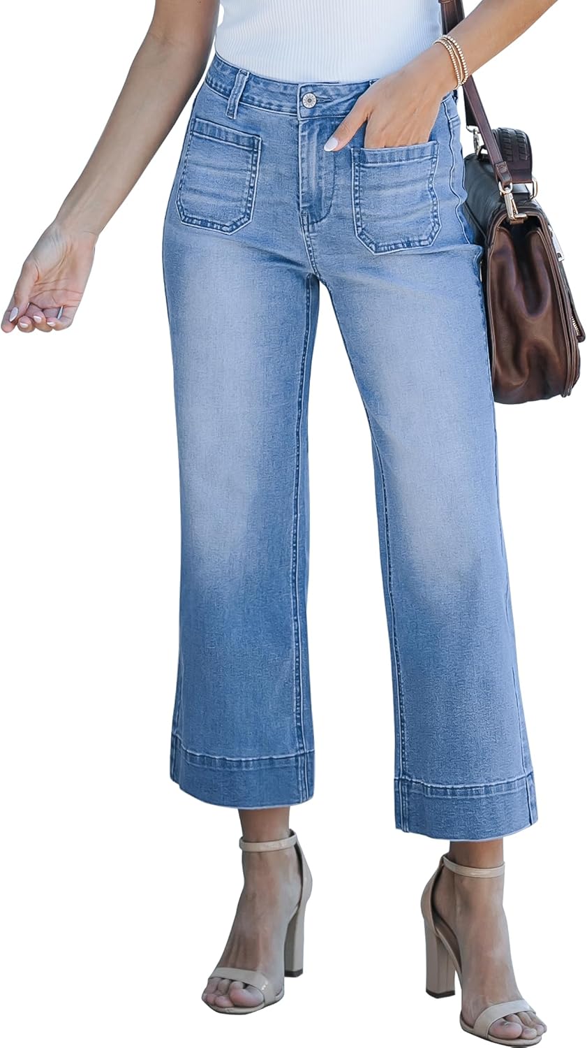 Brillare Jeans de cintura alta, acampanados & elásticos