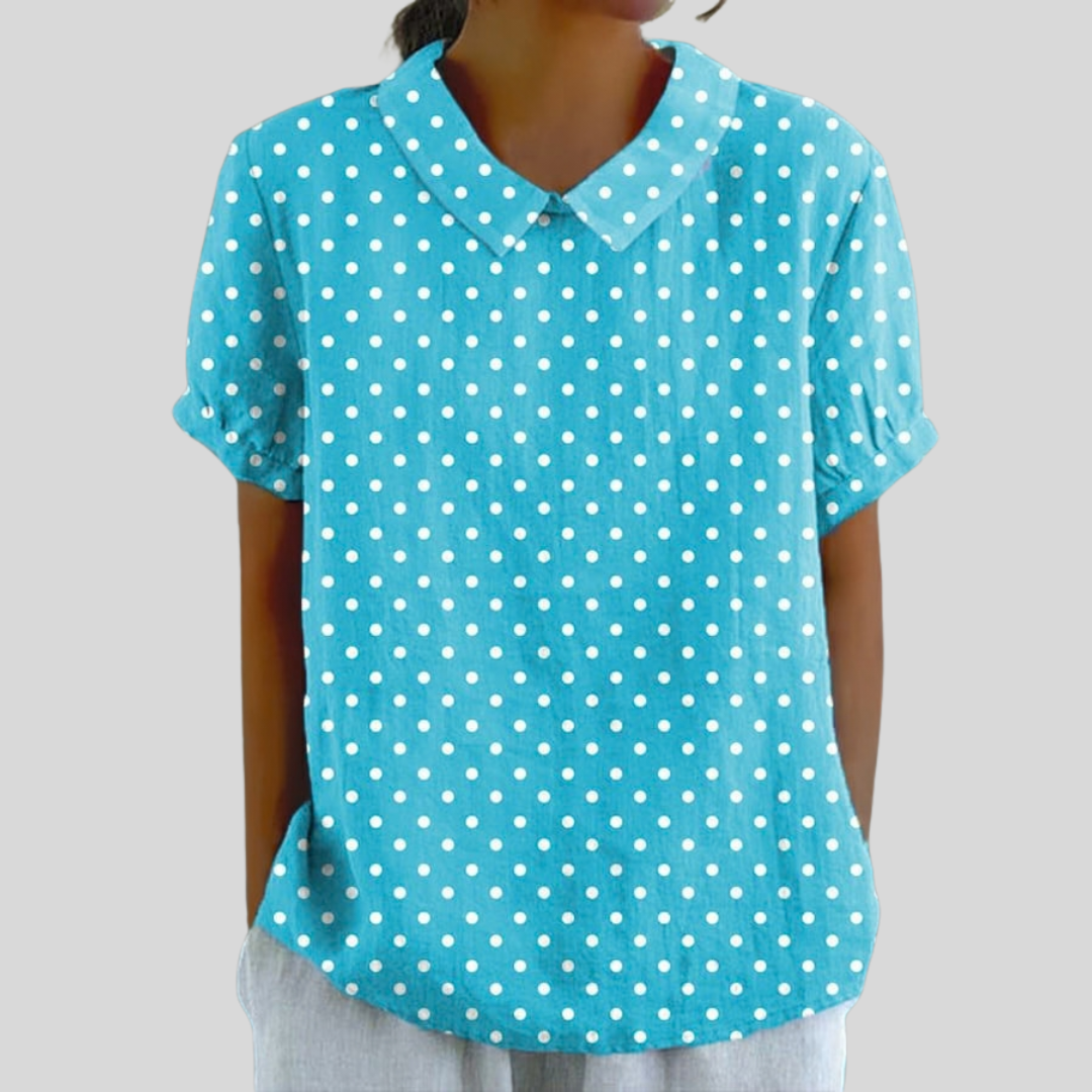 Blusa con puntos Azul
