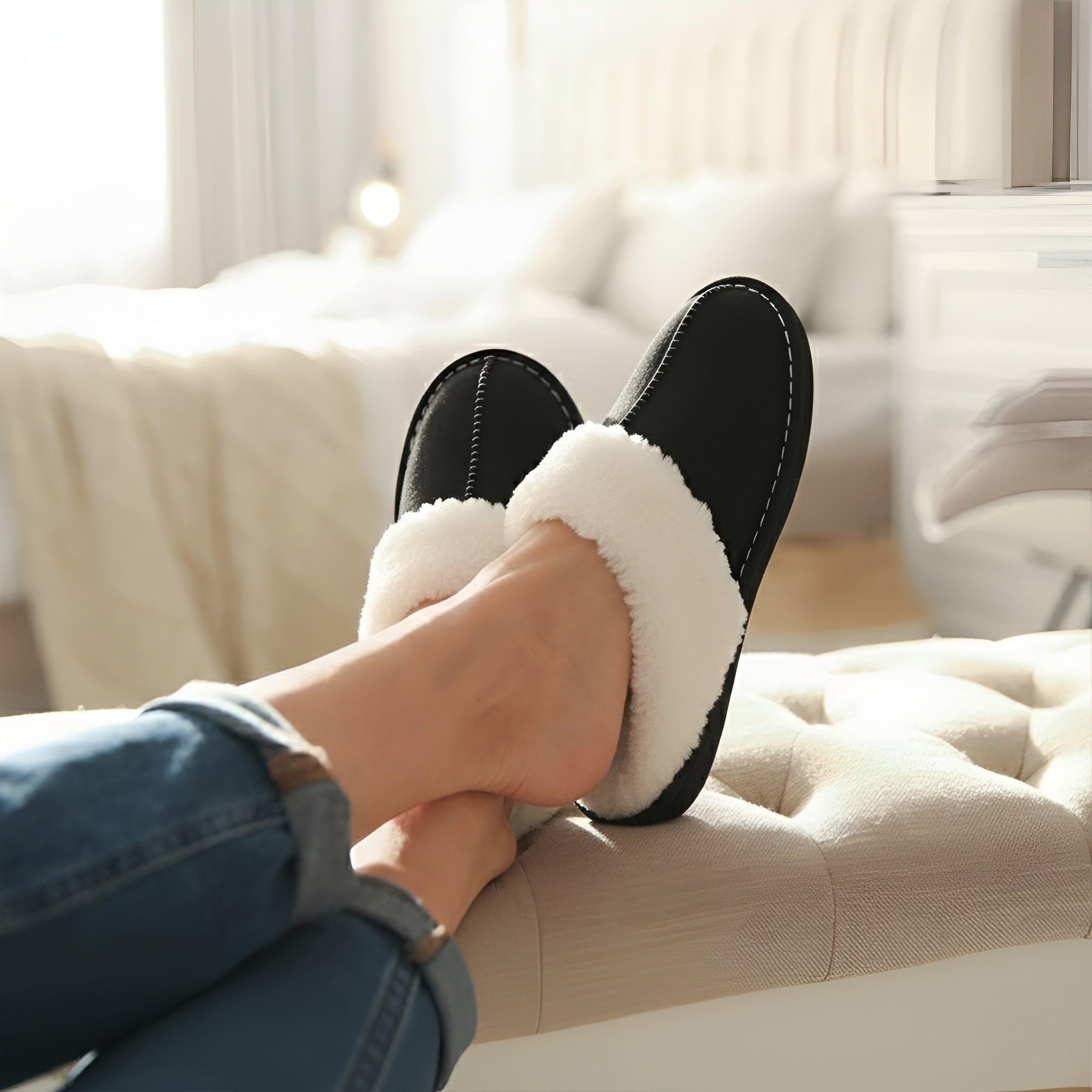 Pantuflas Cozy Jane - Confort de peluche para la relajación diaria