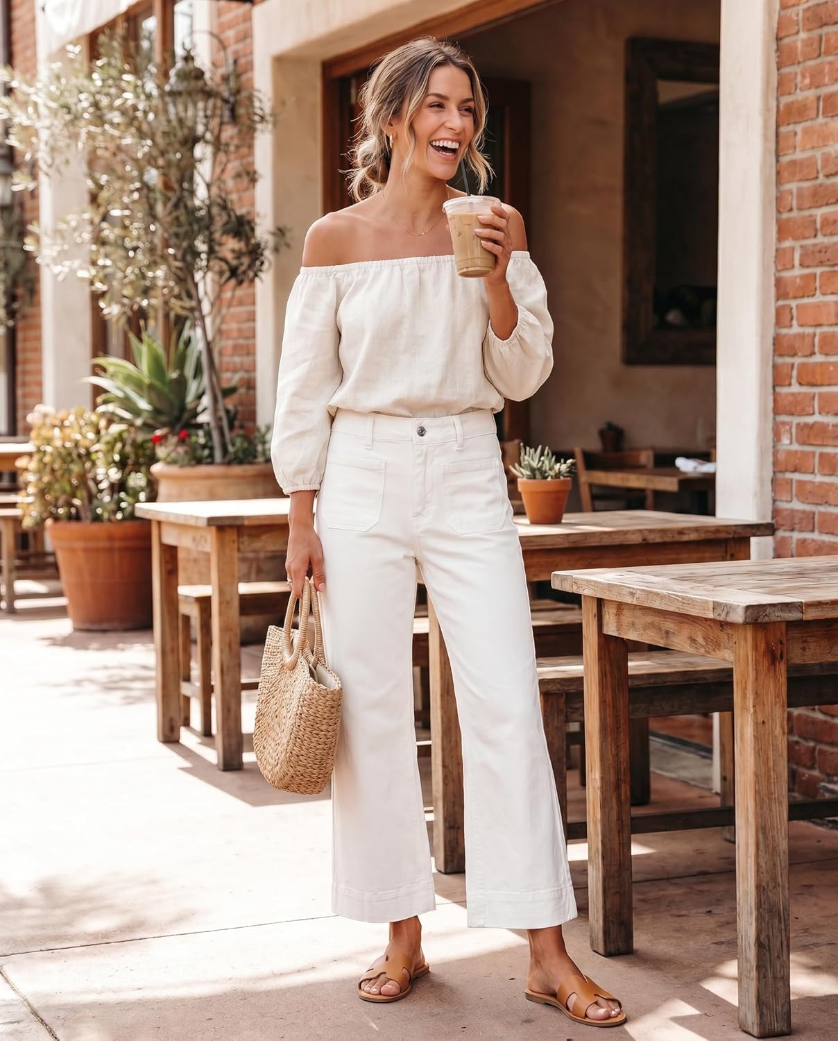 Brillare Jeans de cintura alta, acampanados & elásticos