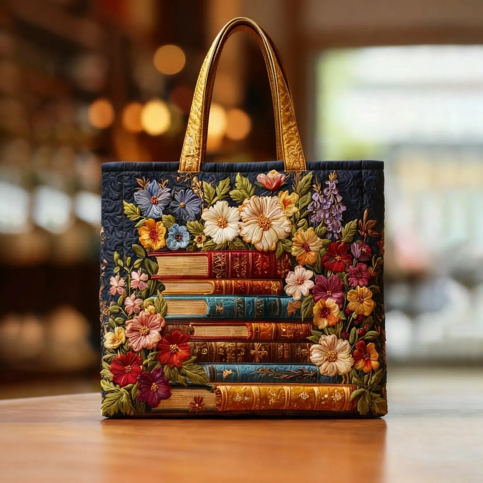Bolso hecho a mano con estampado floral.