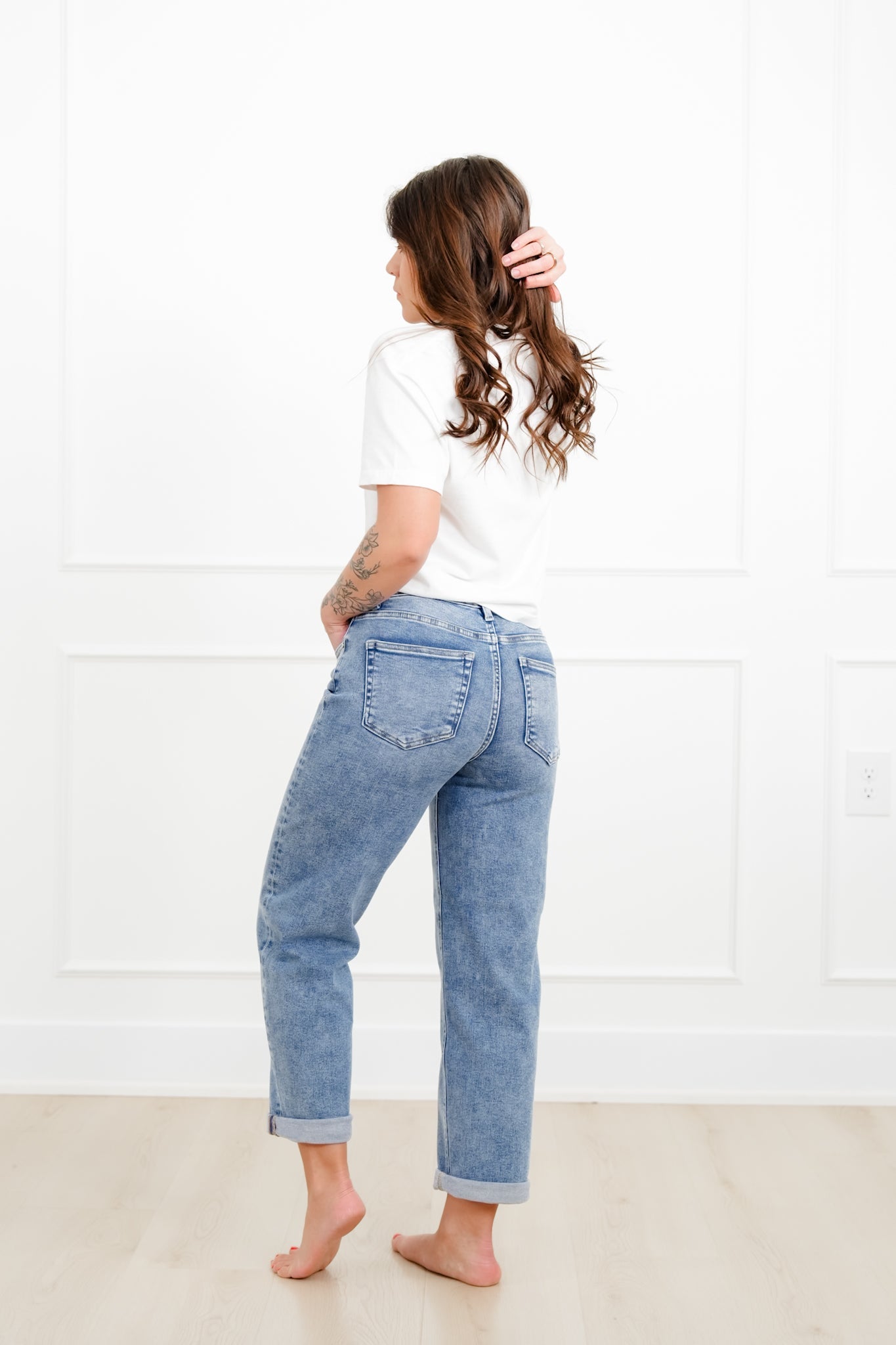 Restock! Risen High Rise Medium Wash Boyfriend Jeans