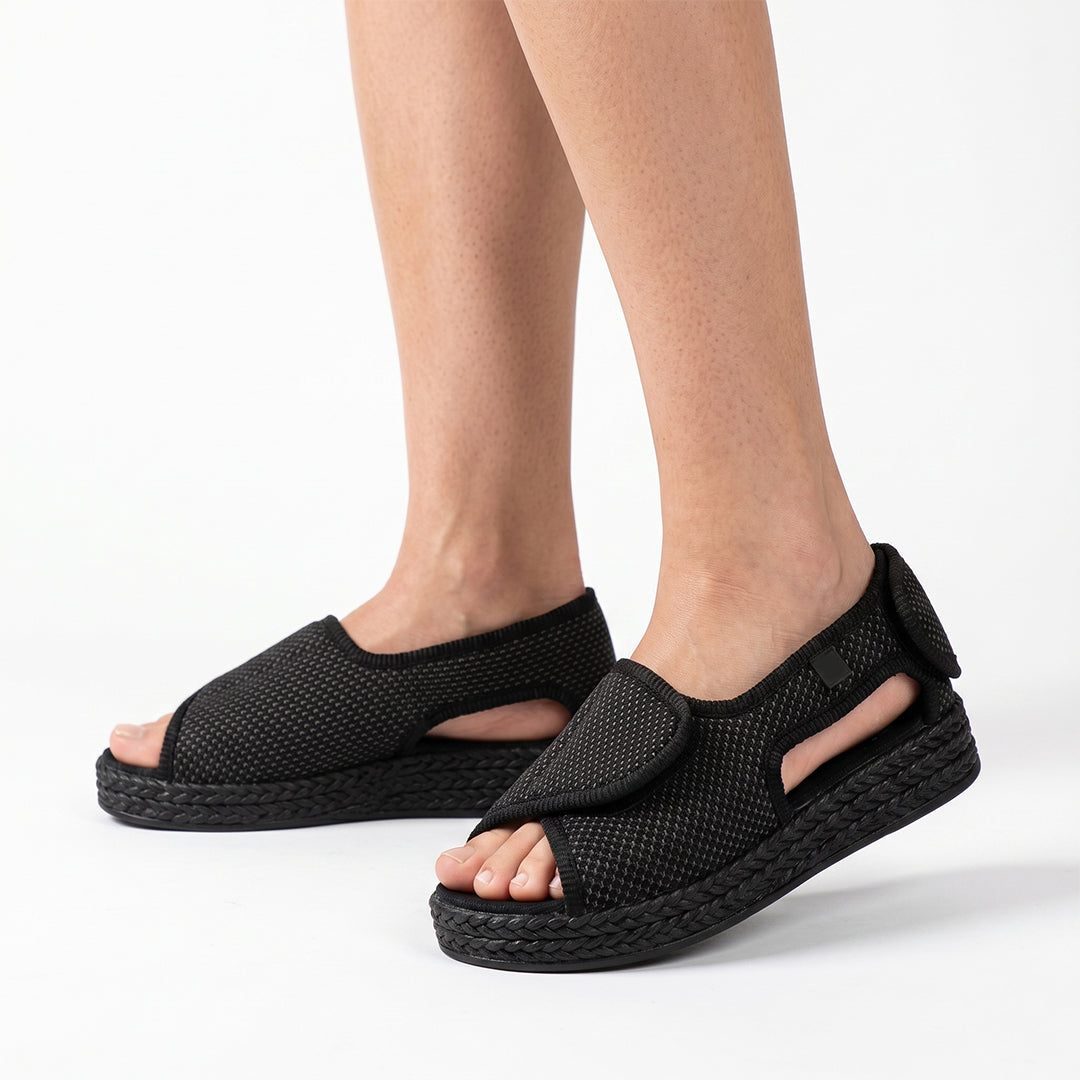 Sandalias Horma Ancha Chelsea Negro
