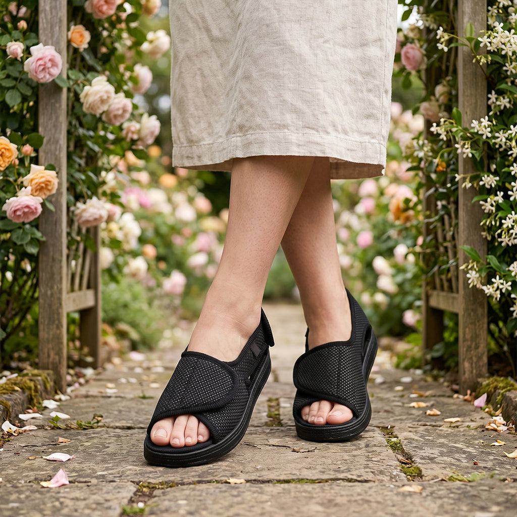 Sandalias Horma Ancha Chelsea Negro