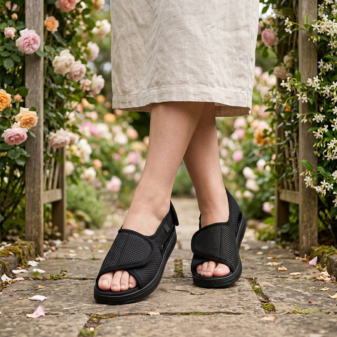 Sandalias Horma Ancha Chelsea Negro