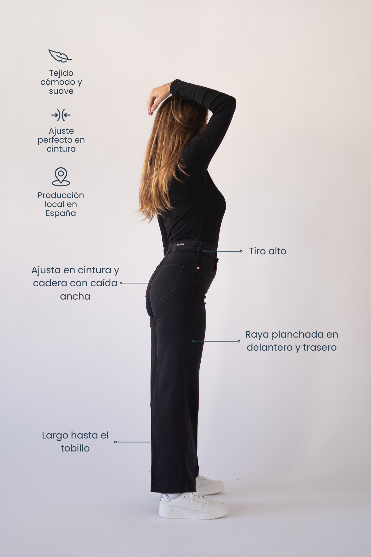 Best seller | Culote Jean tiro alto Ajuste de cintura & realce de Gluteos