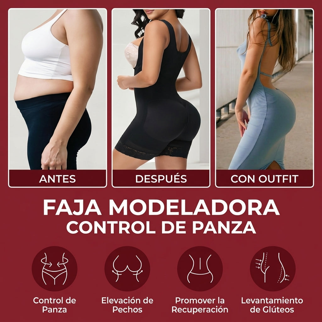 Fajas Colombianas Corsé con varillas y banda elástica