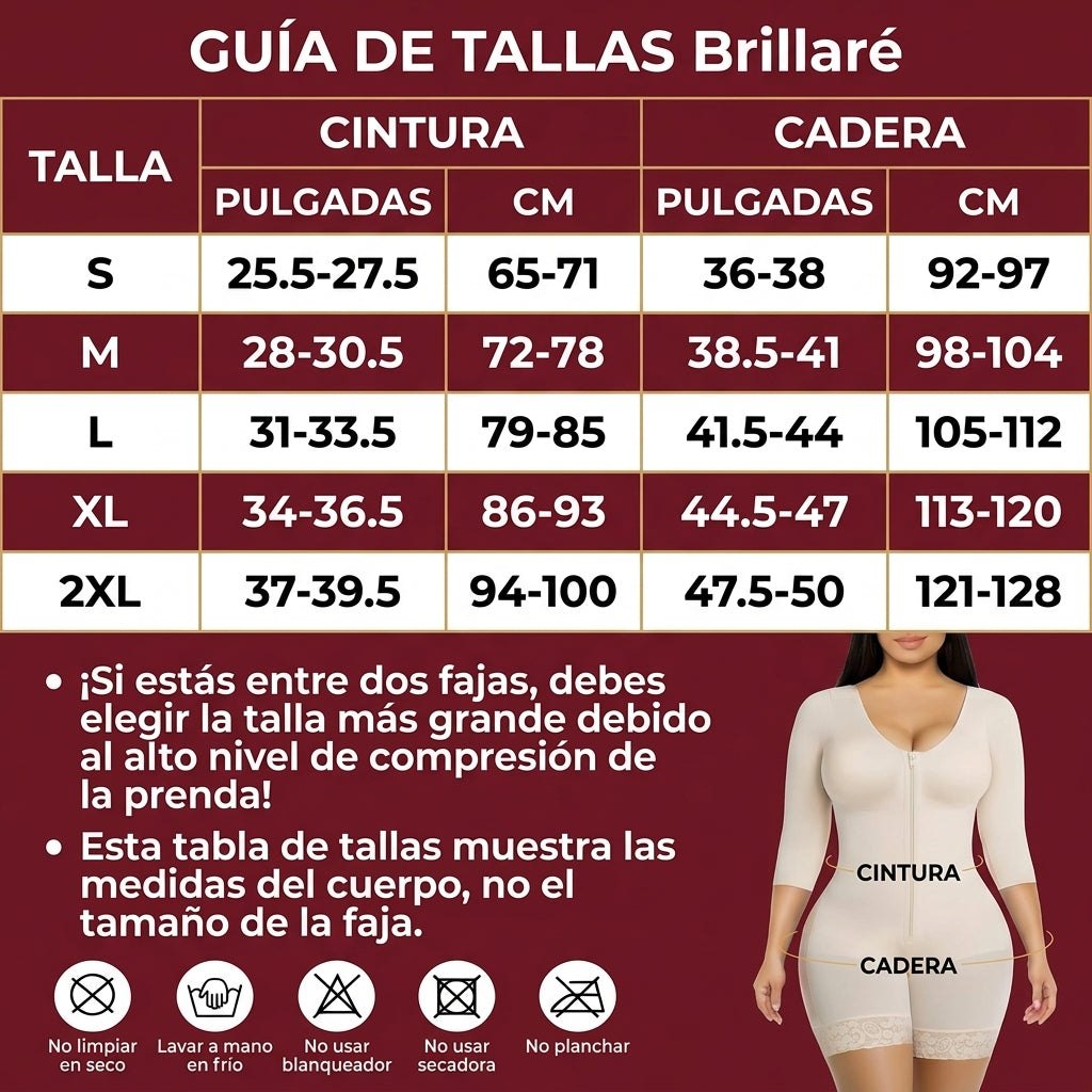 Fajas moldeadora de cuerpo entero, control de abdomen, compresión en los brazos