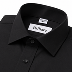 Camisa wisdom ajustada anti arrugas manga larga Negra
