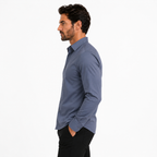 Camisa wisdom ajustada anti arrugas manga larga Gris