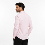 Camisa wisdom ajustada anti arrugas manga larga rosa