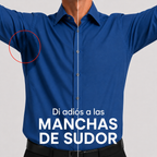 Camisa wisdom ajustada anti arrugas manga larga Azul electrico