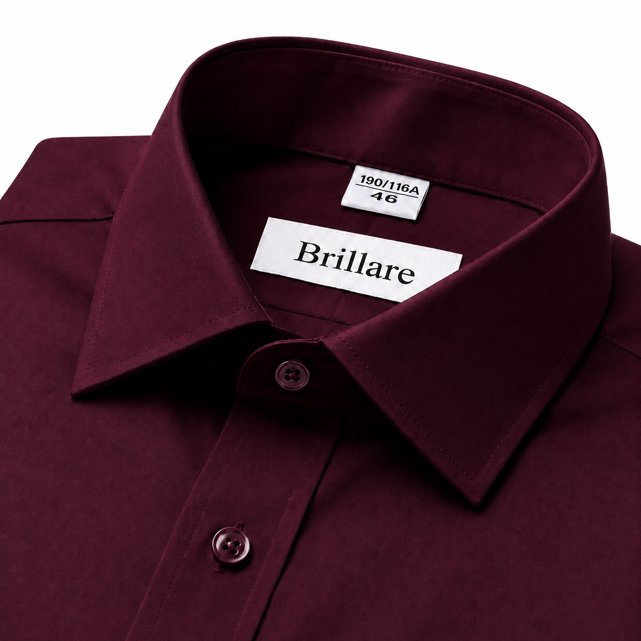 Camisa wisdom ajustada anti arrugas manga larga Vino tinto