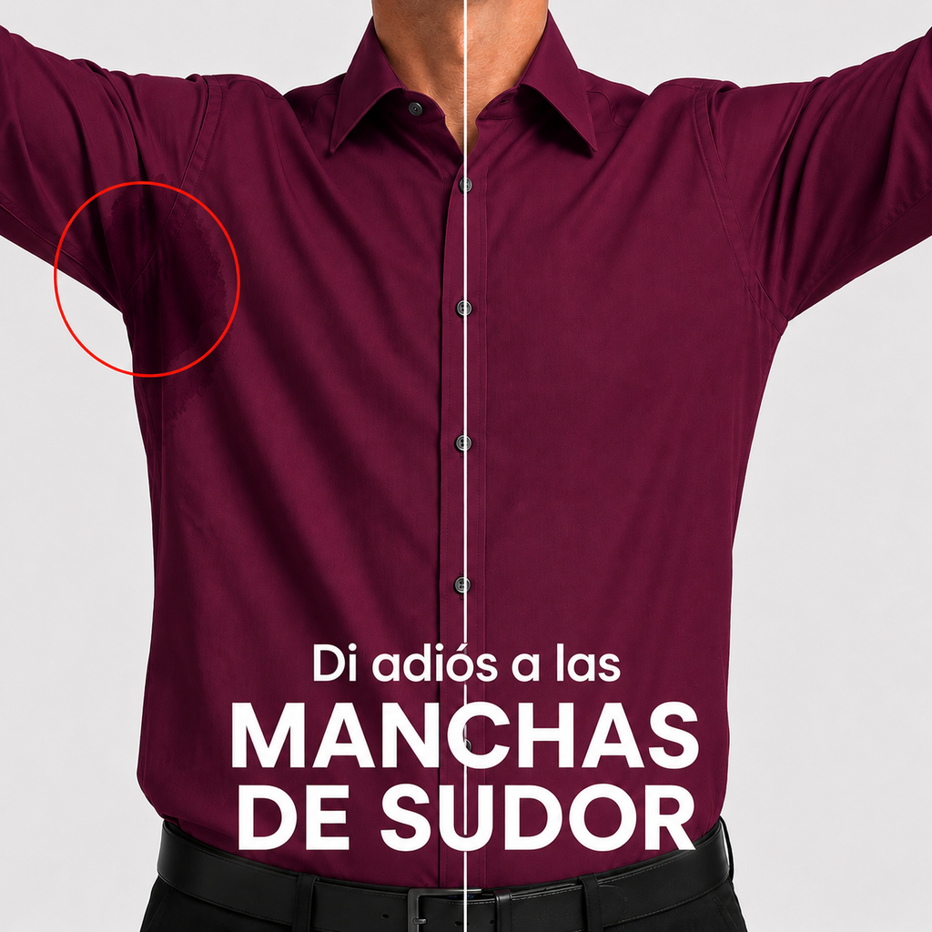 Camisa wisdom ajustada anti arrugas manga larga Vino tinto