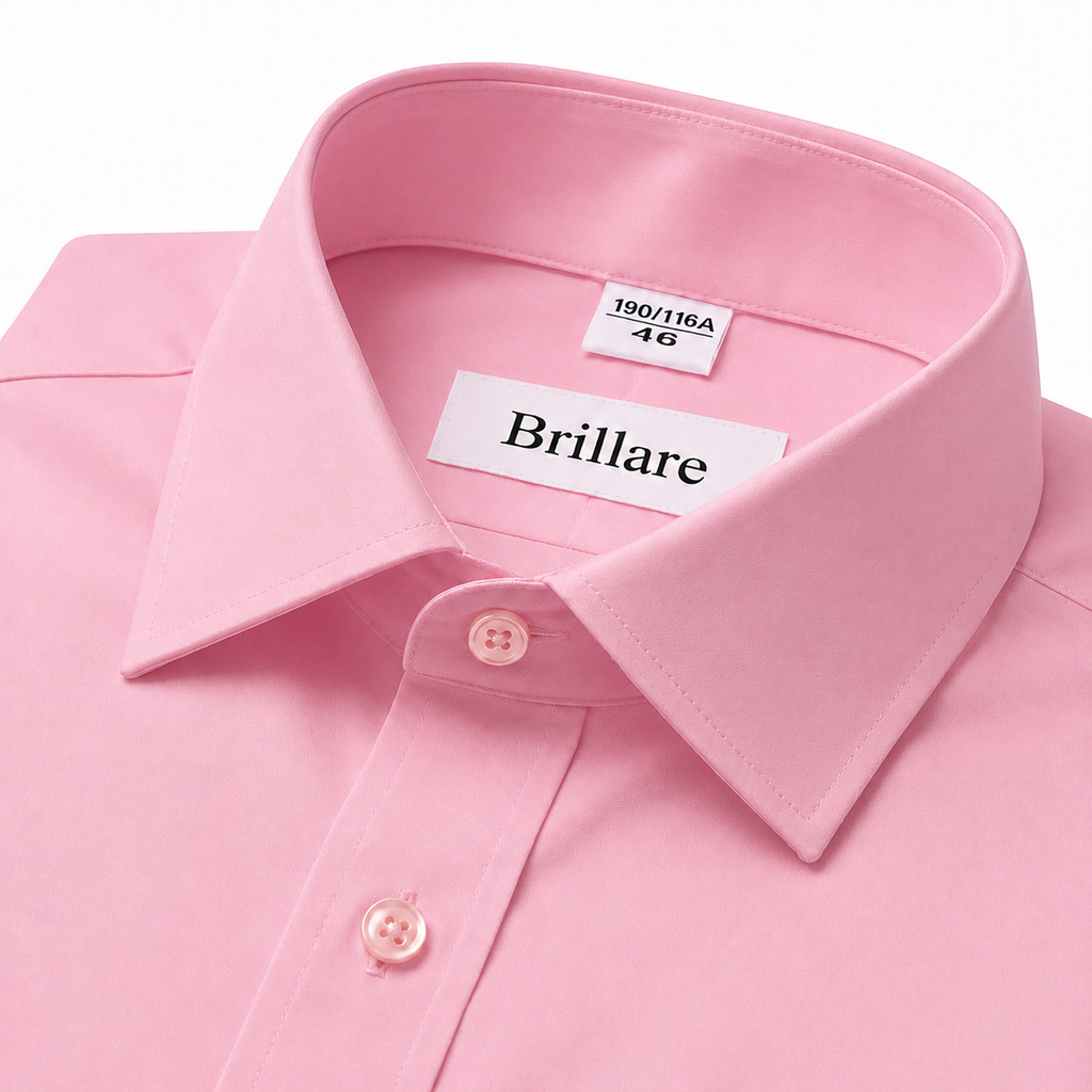 Camisa wisdom ajustada anti arrugas manga larga rosa
