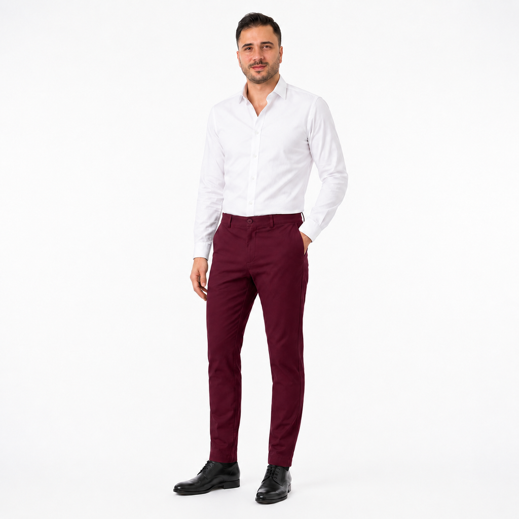 Pantalón Elástico Brillare succes color vino tinto