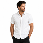 Camisa Wealth anti arrugas manga corta blanca