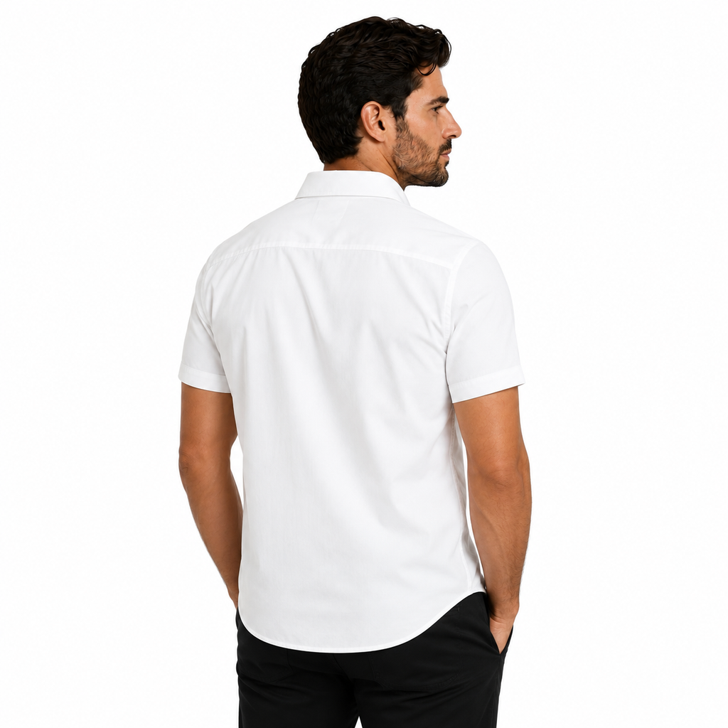 Camisa Wealth anti arrugas manga corta blanca