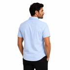 Camisa Wealth anti arrugas manga corta Azul claro