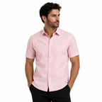 Camisa Wealth anti arrugas manga corta Rosa