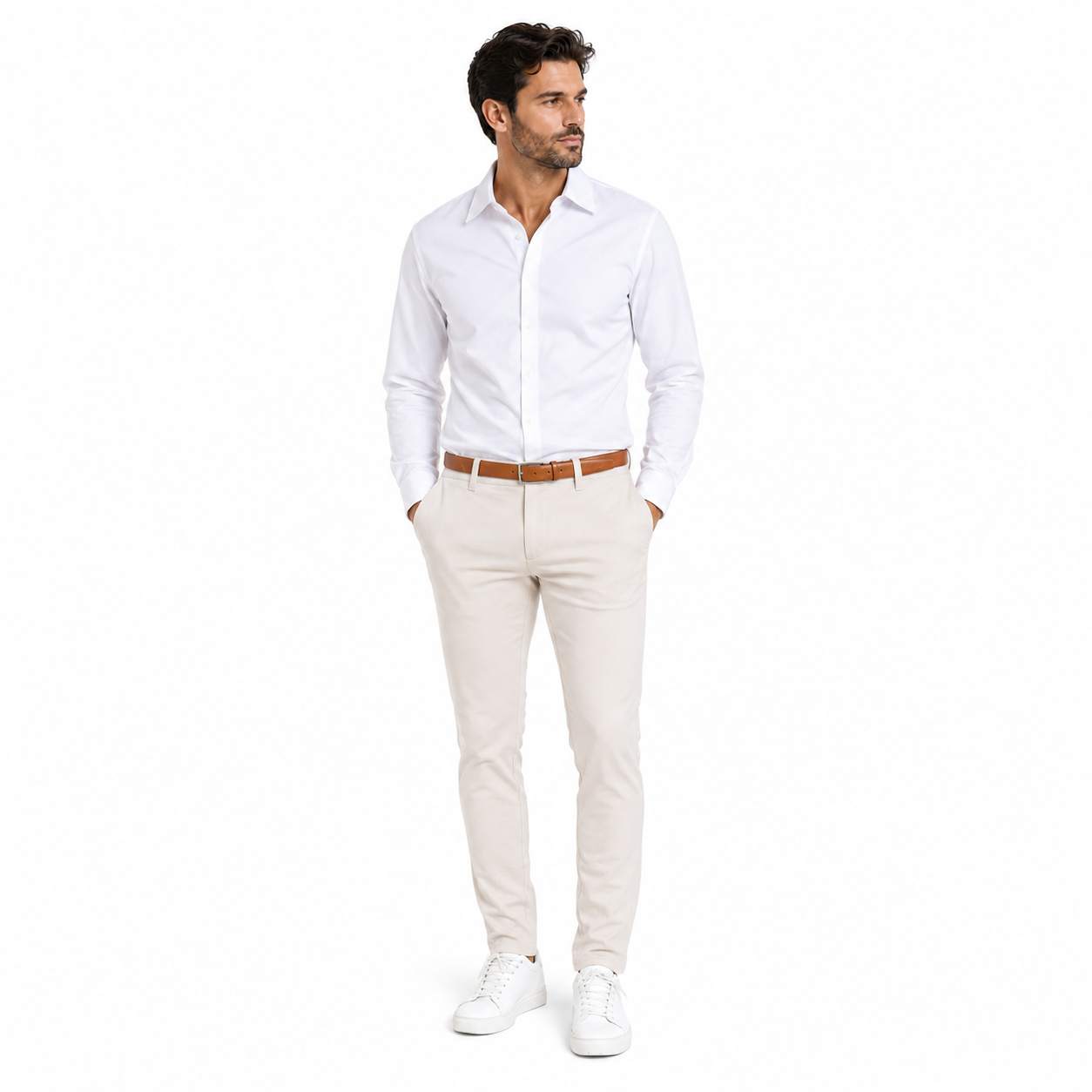 Pantalón Elástico Brillare succes color Blanco luna