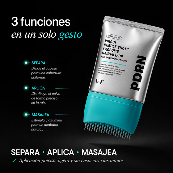 Sérum capilar con cepillo, microneedling líquido original y PDRN.