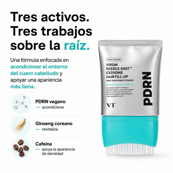 Sérum capilar con cepillo, microneedling líquido original y PDRN.