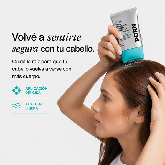 Sérum capilar con cepillo, microneedling líquido original y PDRN.