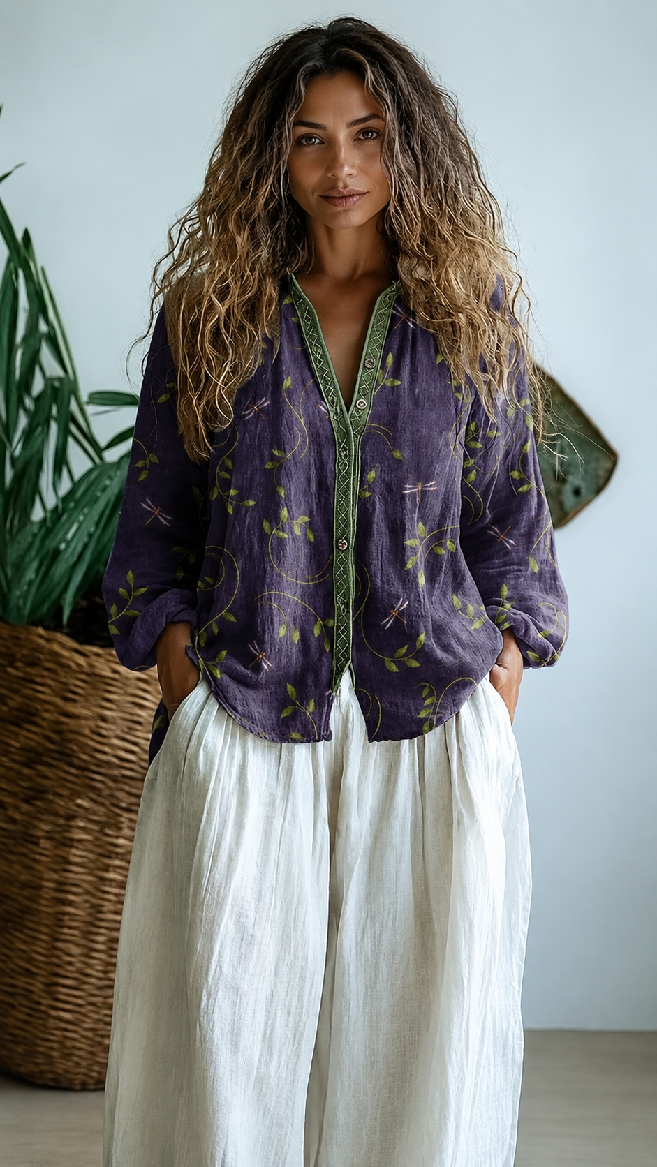 Brillare | Camisa fresca elegante con estampado floral