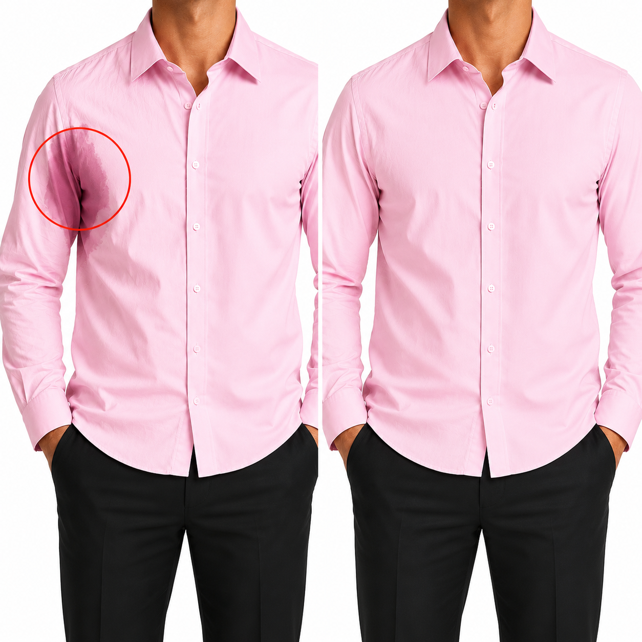 Camisa wisdom ajustada anti arrugas manga larga rosa
