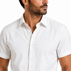 Camisa Wealth anti arrugas manga corta blanca