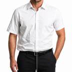 Camisa Wealth anti arrugas manga corta blanca